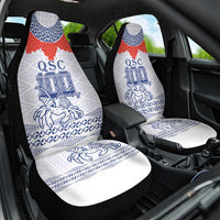 Queen Salote College 100 Years Anniversary Car Seat Cover Tonga QSC White LT7 One Size White - Polynesian Pride