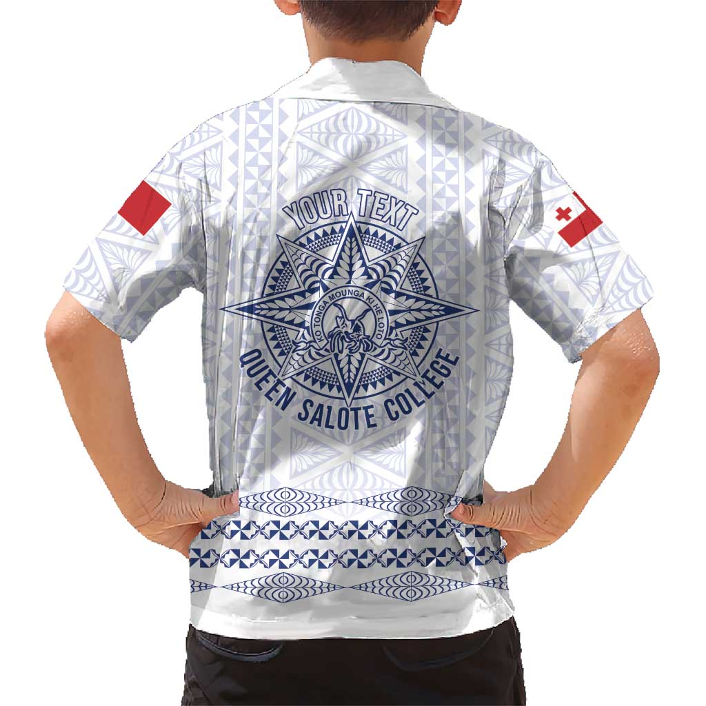 Queen Salote College 100 Years Anniversary Personalized Family Matching Puletasi and Hawaiian Shirt Tonga QSC White LT7 - Polynesian Pride