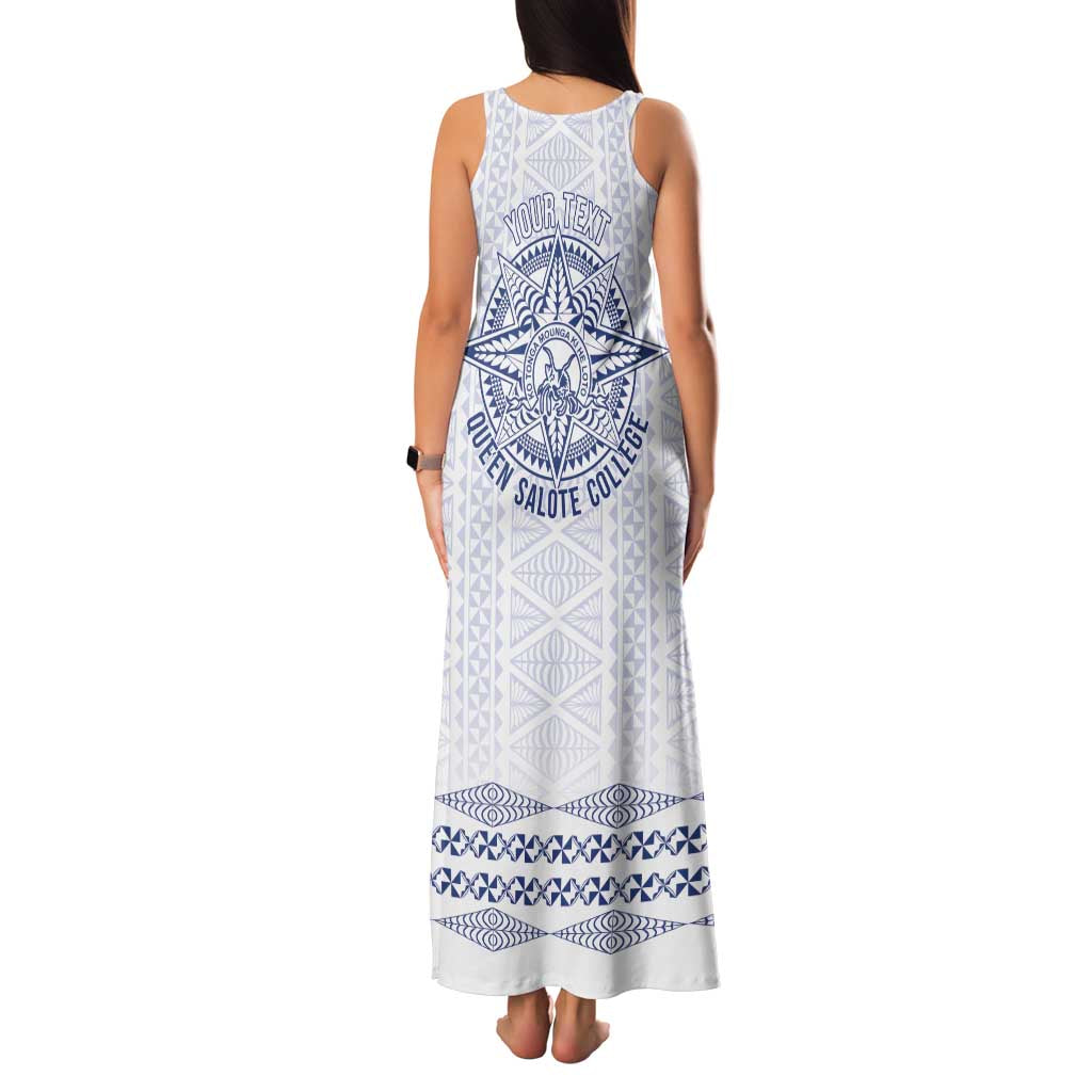 Queen Salote College 100 Years Anniversary Personalized Family Matching Tank Maxi Dress and Hawaiian Shirt Tonga QSC White LT7 - Polynesian Pride