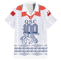 Queen Salote College 100 Years Anniversary Personalized Hawaiian Shirt Tonga QSC White - Polynesian Pride