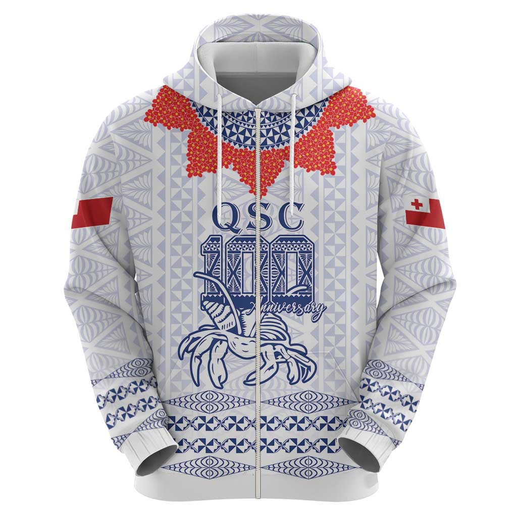 Queen Salote College 100 Years Anniversary Personalized Hoodie Tonga QSC White - Polynesian Pride