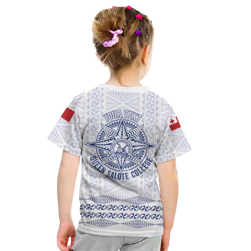 Queen Salote College 100 Years Anniversary Personalized Kid T Shirt Tonga QSC White - Polynesian Pride