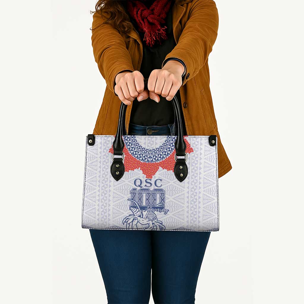Queen Salote College 100 Years Anniversary Leather Bag Tonga QSC White - Polynesian Pride