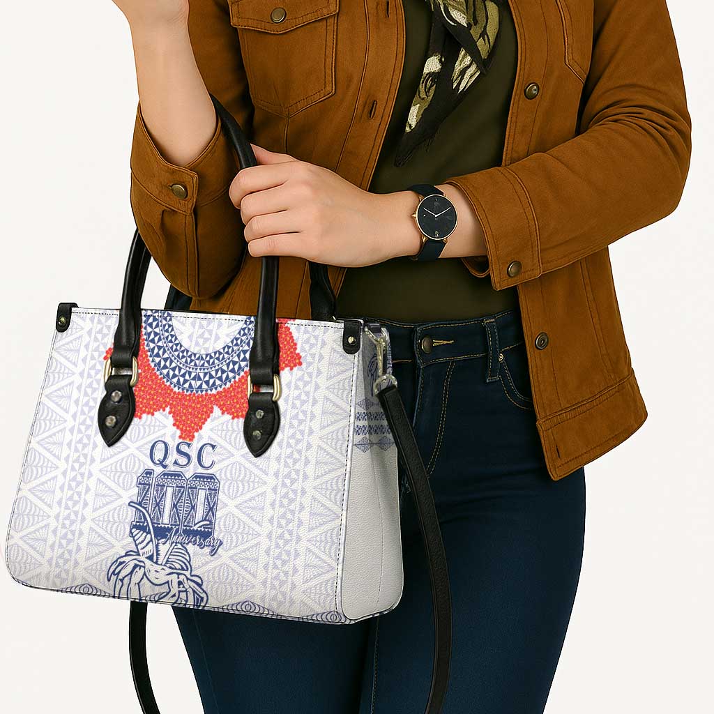 Queen Salote College 100 Years Anniversary Leather Bag Tonga QSC White - Polynesian Pride