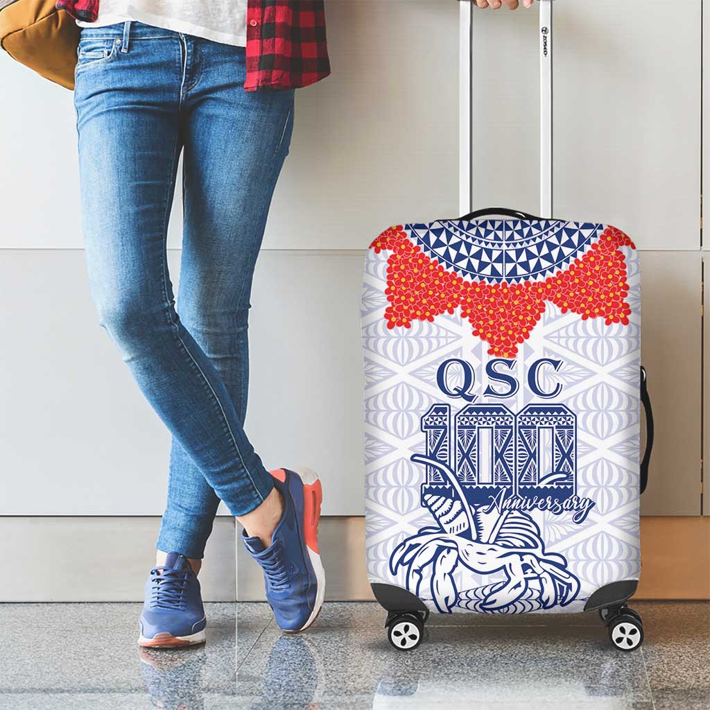 Queen Salote College 100 Years Anniversary Luggage Cover Tonga QSC White - Polynesian Pride