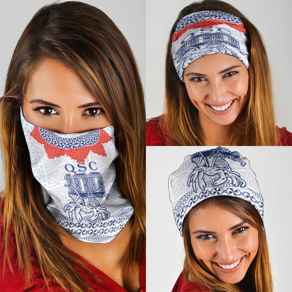 Queen Salote College 100 Years Anniversary Neck Gaiter Tonga QSC White - Polynesian Pride