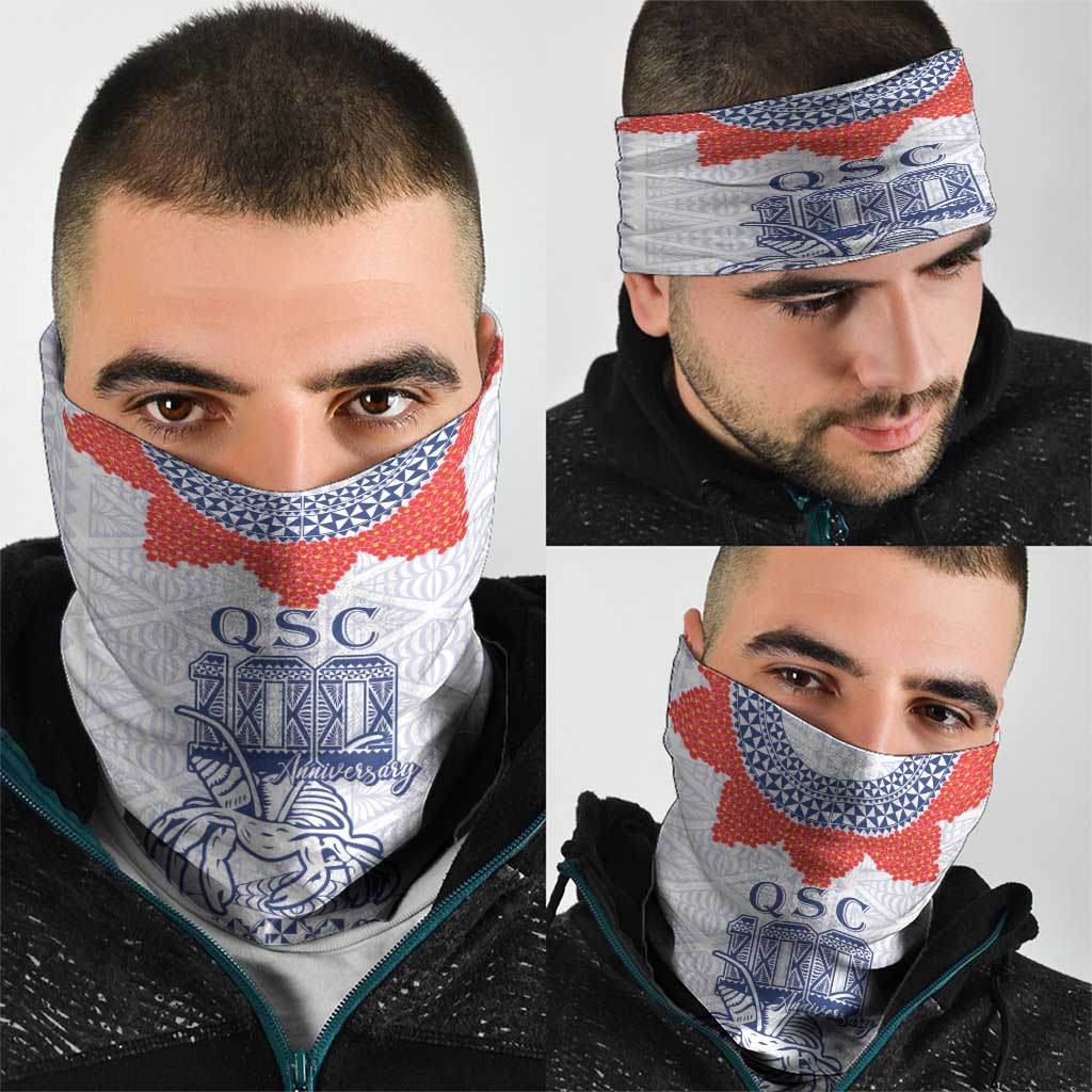 Queen Salote College 100 Years Anniversary Neck Gaiter Tonga QSC White - Polynesian Pride