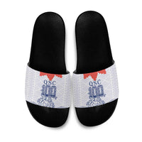Queen Salote College 100 Years Anniversary Slide Sandals Tonga QSC White - Polynesian Pride