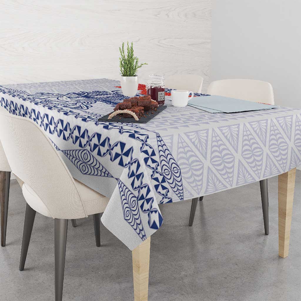 Queen Salote College 100 Years Anniversary Tablecloth Tonga QSC White - Polynesian Pride