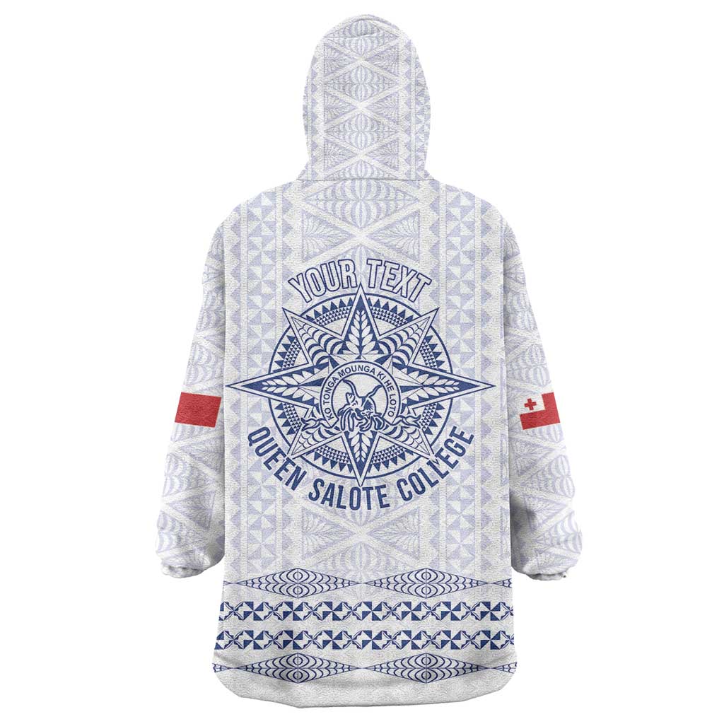 Queen Salote College 100 Years Anniversary Personalized Wearable Blanket Hoodie Tonga QSC White LT7 - Polynesian Pride
