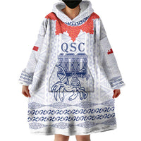 Queen Salote College 100 Years Anniversary Personalized Wearable Blanket Hoodie Tonga QSC White LT7 - Polynesian Pride
