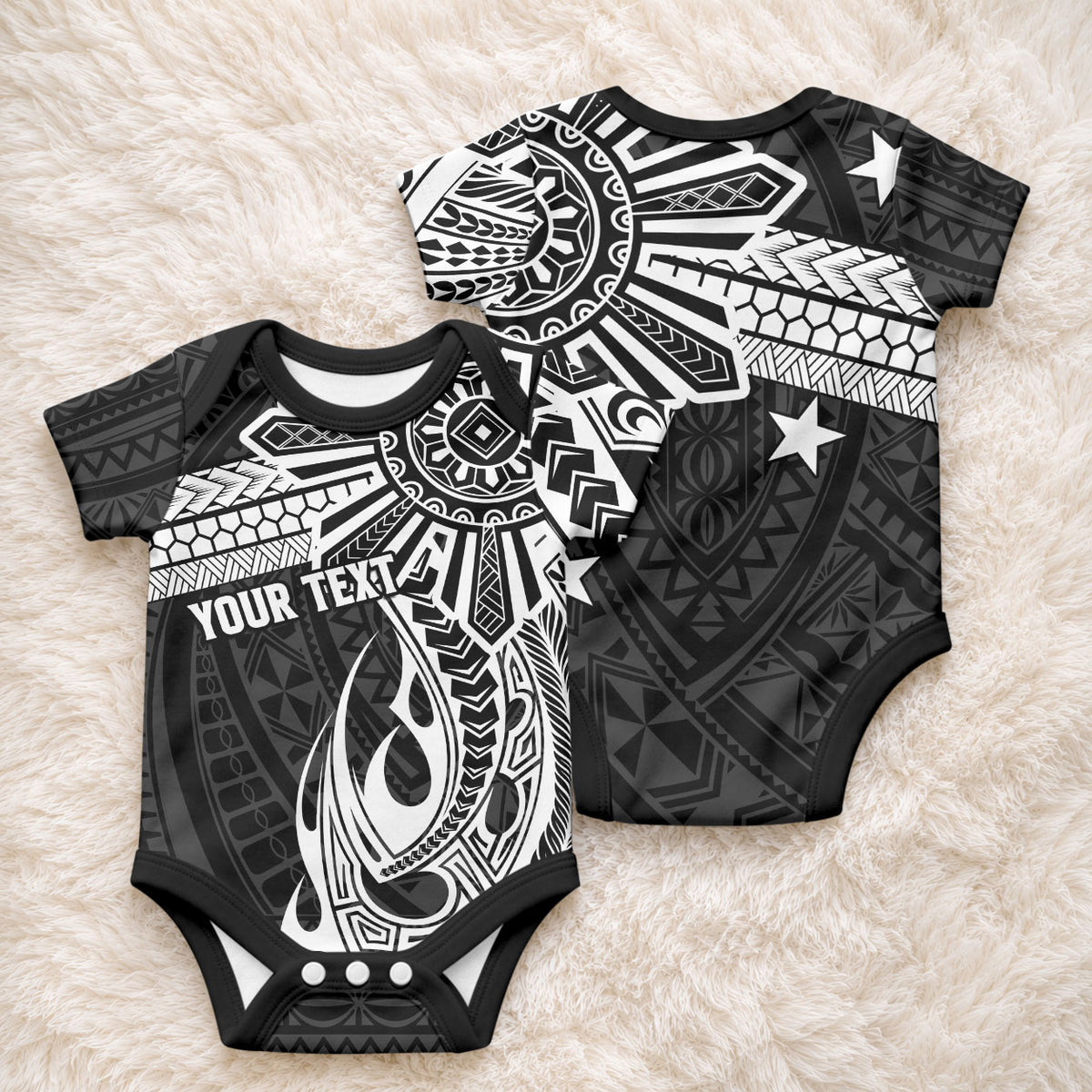 Personalised Philippines Baby Onesie Tribal Sun