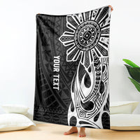 Personalised Philippines Blanket Tribal Sun LT7 Black - Polynesian Pride