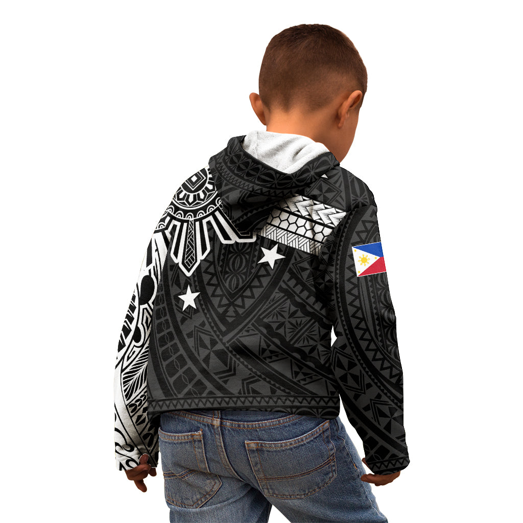 Personalised Philippines Kid Hoodie Tribal Sun LT7 - Polynesian Pride