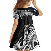 Personalised Philippines Kid Short Sleeve Dress Tribal Sun LT7 - Polynesian Pride
