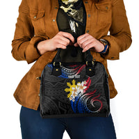 Personalised Philippines Tribal Shoulder Handbag Mix Plumeria - Flag Colors LT7 - Polynesian Pride