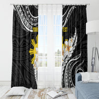 Personalised Philippines Tribal Window Curtain Mix Plumeria LT7 - Polynesian Pride
