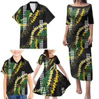 Hawaii Aloha Kakau Family Matching Puletasi and Hawaiian Shirt Puakenikeni and Maile Lei Twist LT7 - Polynesian Pride