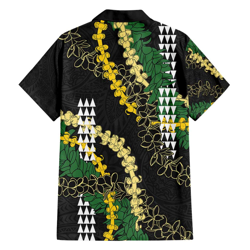 Hawaii Aloha Kakau Family Matching Short Sleeve Bodycon Dress and Hawaiian Shirt Puakenikeni and Maile Lei Twist LT7 - Polynesian Pride