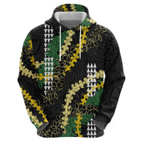 Hawaii Aloha Kakau Hoodie Puakenikeni and Maile Lei Twist