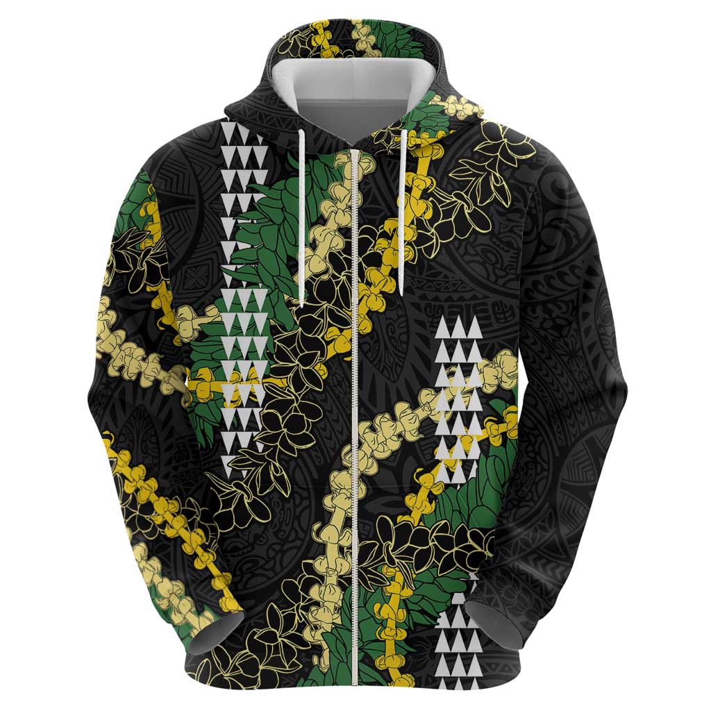 Hawaii Aloha Kakau Hoodie Puakenikeni and Maile Lei Twist