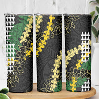 Hawaii Aloha Kakau Skinny Tumbler Puakenikeni and Maile Lei Twist LT7 - Polynesian Pride