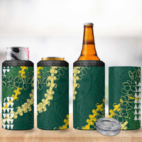 Hawaii Aloha Kakau 4 in 1 Can Cooler Tumbler Green Puakenikeni and Maile Lei Twist LT7 - Polynesian Pride