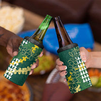 Hawaii Aloha Kakau 4 in 1 Can Cooler Tumbler Green Puakenikeni and Maile Lei Twist LT7 - Polynesian Pride