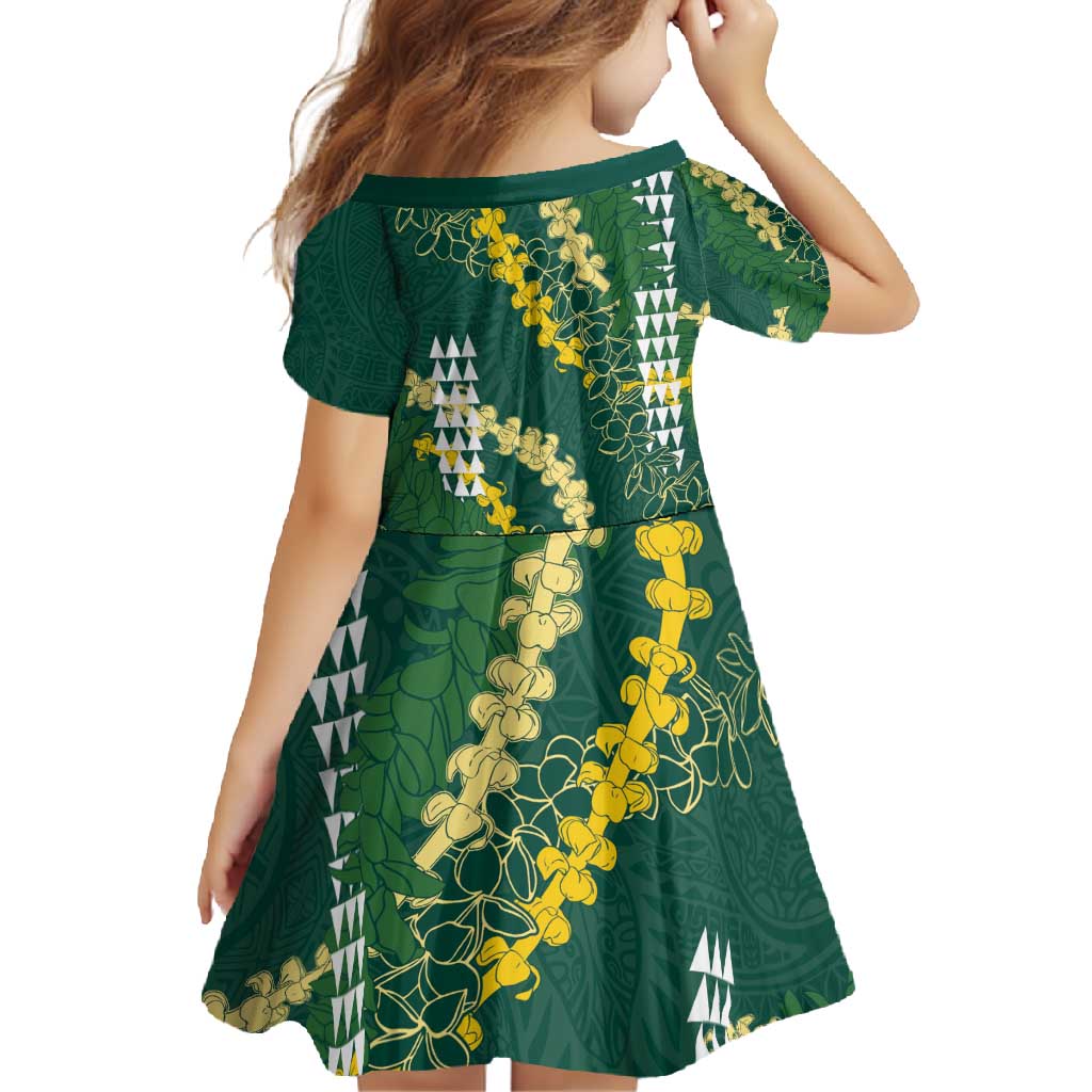 Hawaii Aloha Kakau Family Matching Summer Maxi Dress and Hawaiian Shirt Green Puakenikeni and Maile Lei Twist LT7 - Polynesian Pride