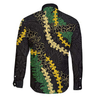 Hawaii Puakenikeni - Maile Lei Family Matching Mermaid Dress and Hawaiian Shirt Obsidian Black LT7 - Polynesian Pride