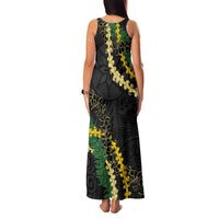 Hawaii Puakenikeni - Maile Lei Family Matching Tank Maxi Dress and Hawaiian Shirt Obsidian Black LT7 - Polynesian Pride