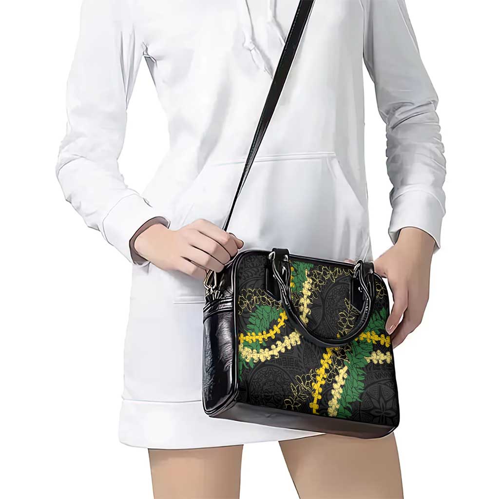 Hawaii Puakenikeni - Maile Lei Shoulder Handbag Obsidian Black