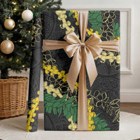 Hawaii Puakenikeni - Maile Lei Wrapping Paper Obsidian Black