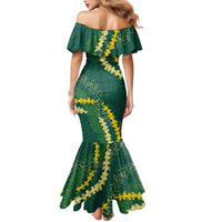 Hawaii Puakenikeni - Maile Lei Family Matching Mermaid Dress and Hawaiian Shirt Sage Green LT7 - Polynesian Pride