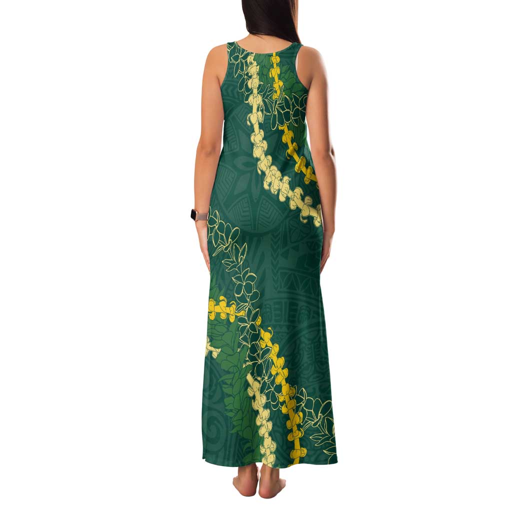 Hawaii Puakenikeni - Maile Lei Family Matching Tank Maxi Dress and Hawaiian Shirt Sage Green LT7 - Polynesian Pride