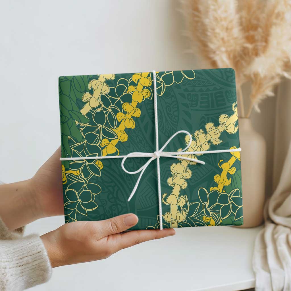 Hawaii Puakenikeni - Maile Lei Wrapping Paper Sage Green