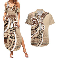 Samoa Siapo Classic Motif Couples Matching Summer Maxi Dress and Hawaiian Shirt Manuia le tuto’atasi o Samoa Independence