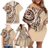 Samoa Siapo Classic Motif Family Matching Off Shoulder Short Dress and Hawaiian Shirt Manuia le tutoatasi o Samoa Independence LT7 - Polynesian Pride