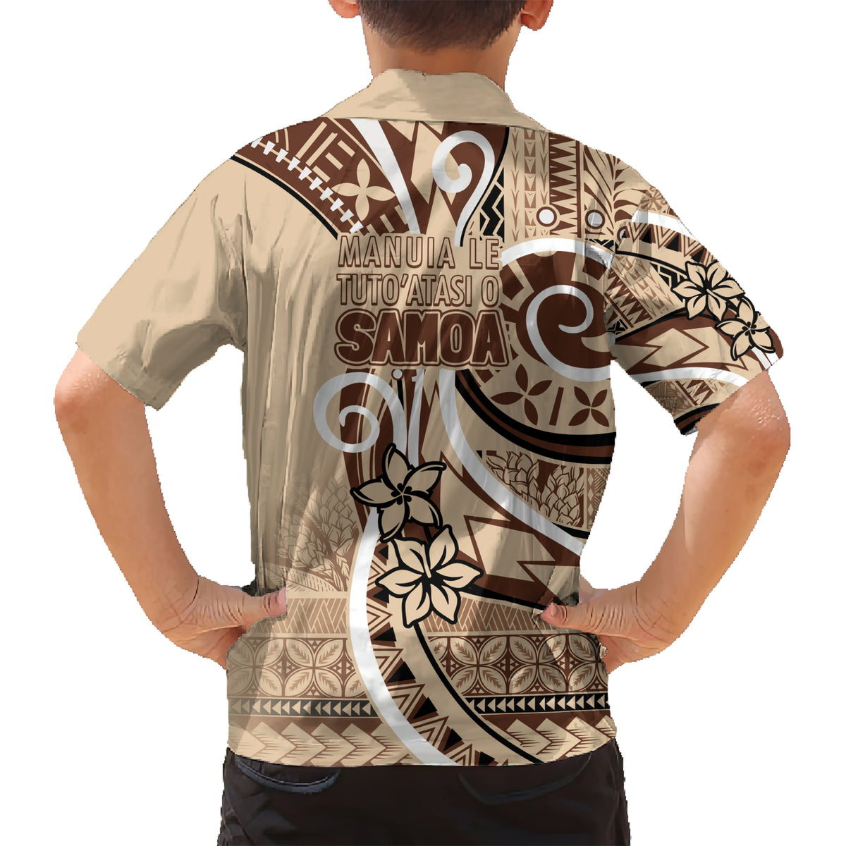 Samoa Siapo Classic Motif Family Matching Short Sleeve Bodycon Dress and Hawaiian Shirt Manuia le tutoatasi o Samoa Independence LT7 - Polynesian Pride
