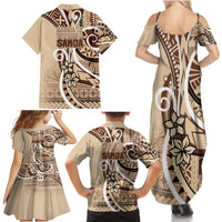 Samoa Siapo Classic Motif Family Matching Summer Maxi Dress and Hawaiian Shirt Manuia le tutoatasi o Samoa Independence LT7 - Polynesian Pride