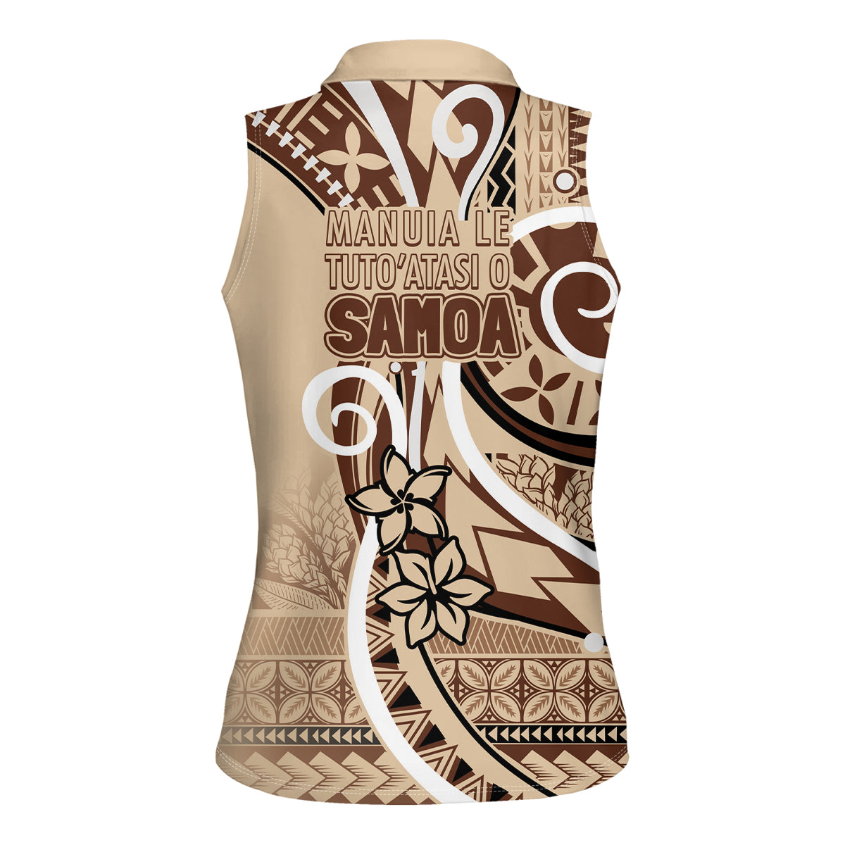 Samoa Siapo Classic Motif Women Sleeveless Polo Shirt Manuia le tuto’atasi o Samoa Independence