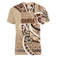 Samoa Siapo Classic Motif Women V-Neck T-Shirt Manuia le tuto’atasi o Samoa Independence