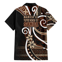 Samoa Siapo Classic Motif Family Matching Mermaid Dress and Hawaiian Shirt Manuia le tutoatasi o Samoa Independence Black Style LT7 - Polynesian Pride