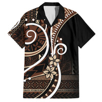 Samoa Siapo Classic Motif Family Matching Off Shoulder Short Dress and Hawaiian Shirt Manuia le tutoatasi o Samoa Independence Black Style LT7 Dad's Shirt - Short Sleeve Black - Polynesian Pride