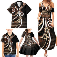 Samoa Siapo Classic Motif Family Matching Summer Maxi Dress and Hawaiian Shirt Manuia le tutoatasi o Samoa Independence Black Style LT7 - Polynesian Pride