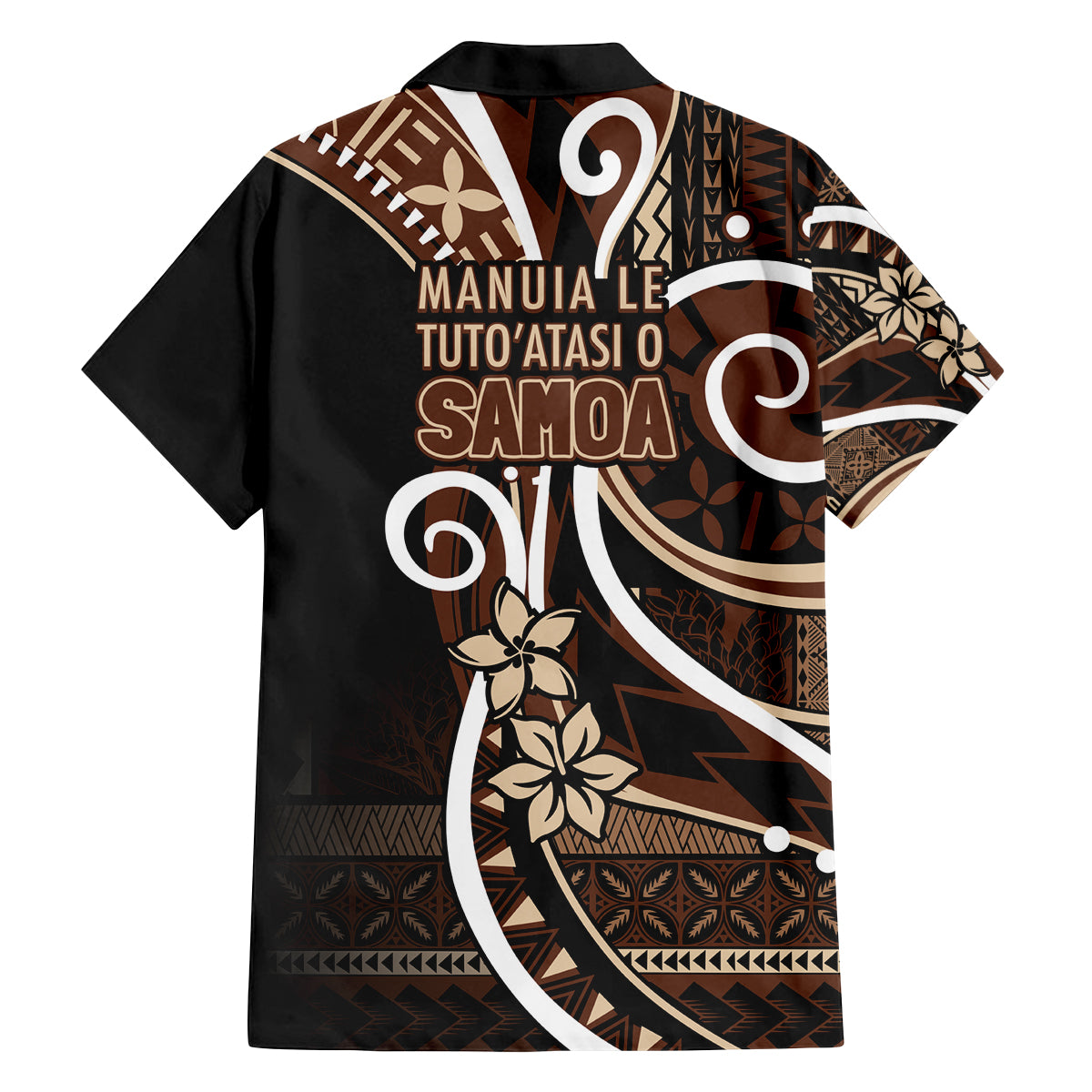 Samoa Siapo Classic Motif Family Matching Tank Maxi Dress and Hawaiian Shirt Manuia le tutoatasi o Samoa Independence Black Style LT7 - Polynesian Pride