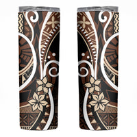 Samoa Siapo Classic Motif Skinny Tumbler Manuia le tutoatasi o Samoa Independence Black Style