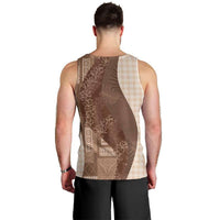 Polynesian Tribal Pattern Patchwork Picturesque Men Tank Top Mocha