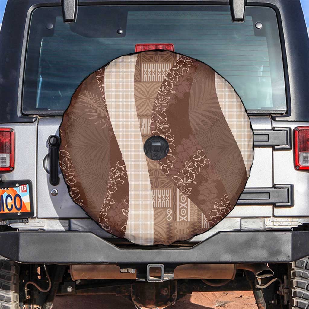Polynesian Tribal Pattern Patchwork Picturesque Spare Tire Cover Mocha