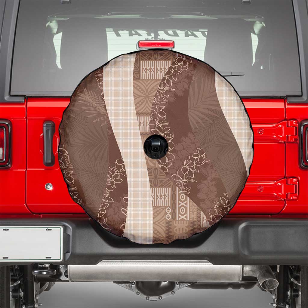 Polynesian Tribal Pattern Patchwork Picturesque Spare Tire Cover Mocha